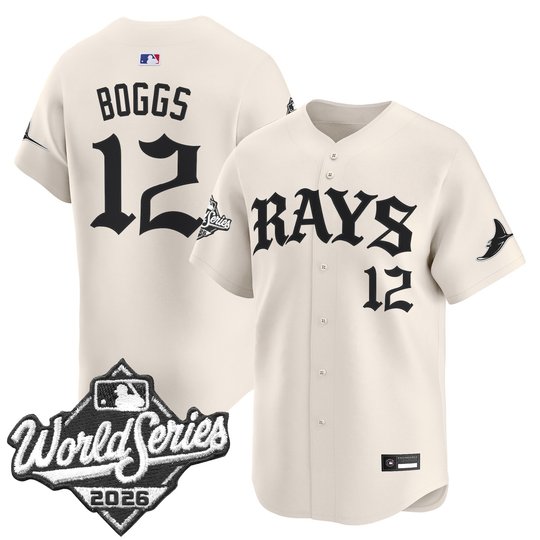 Men's Tampa Bay Rays 2026 World Series Vapor Premier Limited Jersey - Old English Edition - All Stitched
