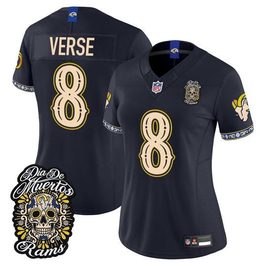 Women's Los Angeles Rams Día de los Muertos Vapor Limited Jersey - All Stitched