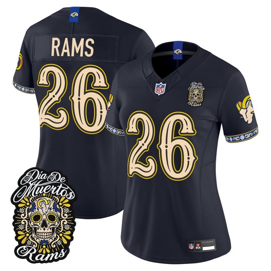 Women's Los Angeles Rams Día de los Muertos Vapor Limited Jersey - All Stitched