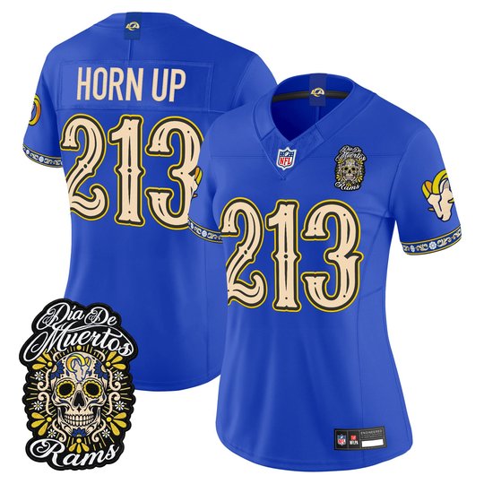 Women's Los Angeles Rams Día de los Muertos Vapor Limited Jersey - All Stitched