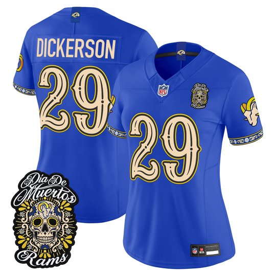 Women's Los Angeles Rams Día de los Muertos Vapor Limited Jersey - All Stitched