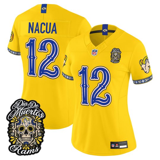 Women's Los Angeles Rams Día de los Muertos Vapor Limited Jersey - All Stitched