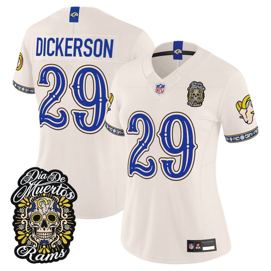 Women's Los Angeles Rams Día de los Muertos Vapor Limited Jersey - All Stitched