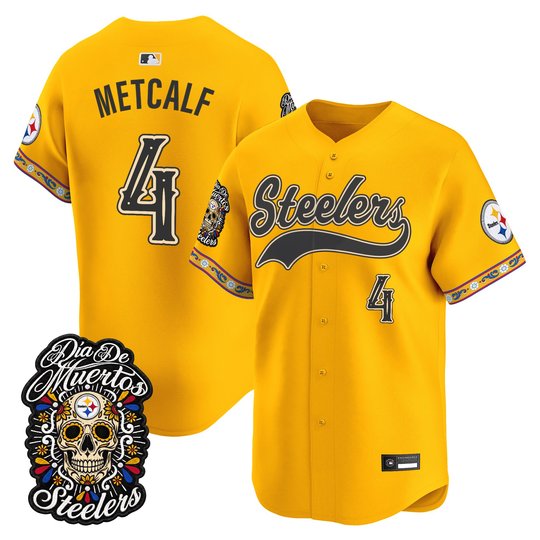 Men's Pittsburgh Steelers Día de los Muertos Vapor Limited Baseball Jersey - All Stitched