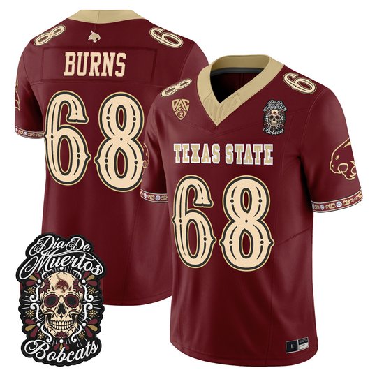 Men's Texas State Bobcats Día de los Muertos Vapor Limited Jersey - All Stitched