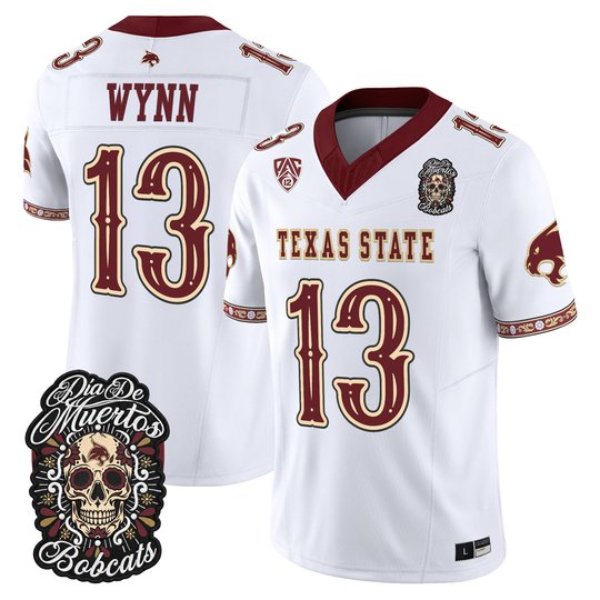 Men's Texas State Bobcats Día de los Muertos Vapor Limited Jersey - All Stitched