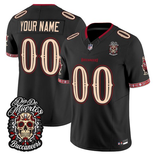 Tampa Bay Buccaneers Día de los Muertos Vapor Limited Custom Jersey - All Stitched