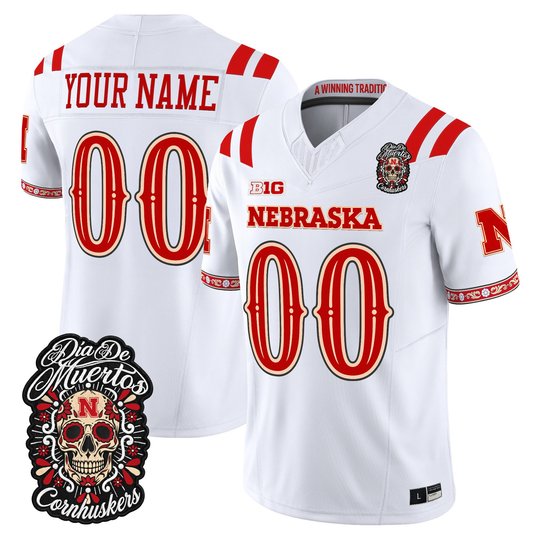 Nebraska Cornhuskers Día de los Muertos Vapor Limited Custom Jersey - All Stitched
