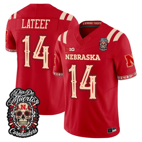 Men's Nebraska Cornhuskers Día de los Muertos Vapor Limited Jersey - All Stitched