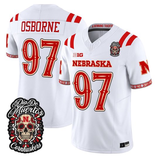 Men's Nebraska Cornhuskers Día de los Muertos Vapor Limited Jersey - All Stitched