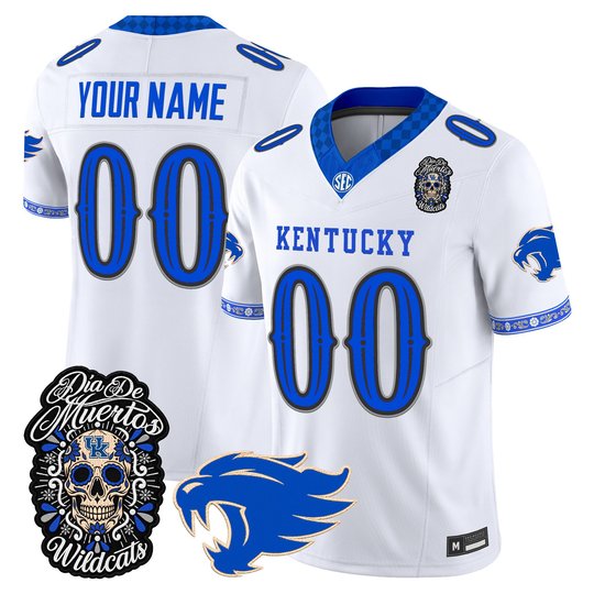 Kentucky Wildcats Día de los Muertos Vapor Limited Custom Jersey - All Stitched