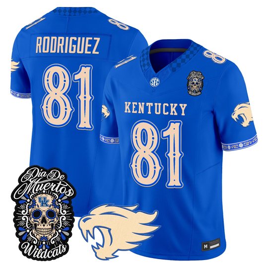 Men's Kentucky Wildcats Día de los Muertos Vapor Limited Jersey - All Stitched