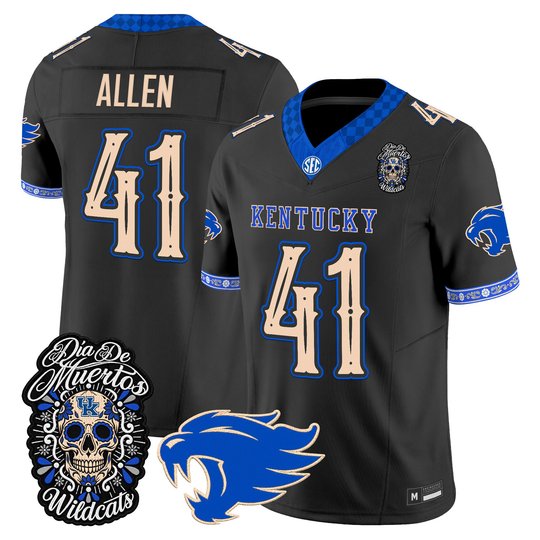 Men's Kentucky Wildcats Día de los Muertos Vapor Limited Jersey - All Stitched