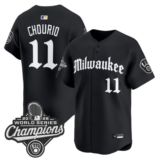 Men's Milwaukee Brewers 2026 World Series Champions Vapor Premier Limited Jersey - Gothic Edition - All Stitched
