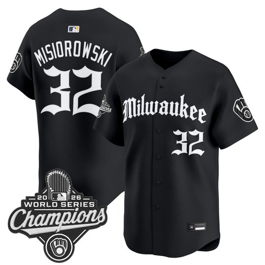 Men's Milwaukee Brewers 2026 World Series Champions Vapor Premier Limited Jersey - Gothic Edition - All Stitched