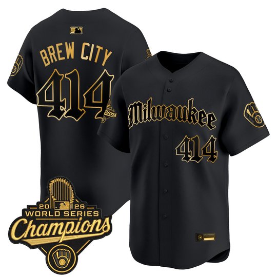 Men's Milwaukee Brewers 2026 World Series Champions Vapor Premier Limited Jersey - Gothic Edition - All Stitched