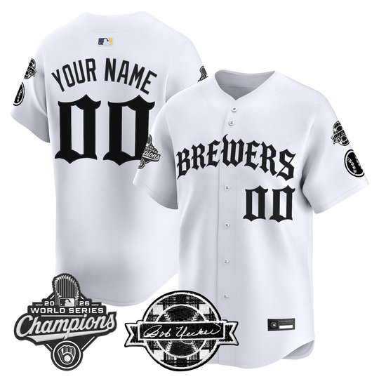 Milwaukee Brewers 2026 World Series Champions Vapor Premier Limited Custom Jersey - Old English Edition - All Stitched