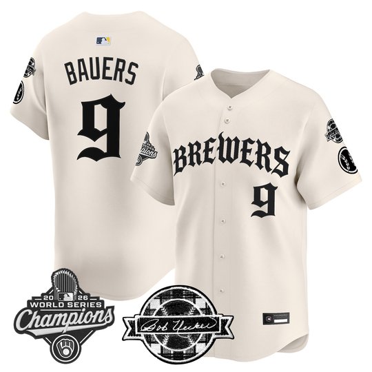 Men's Milwaukee Brewers 2026 World Series Champions Vapor Premier Limited Jersey - Old English Edition - All Stitched
