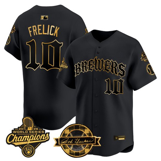 Men's Milwaukee Brewers 2026 World Series Champions Vapor Premier Limited Jersey - Old English Edition - All Stitched