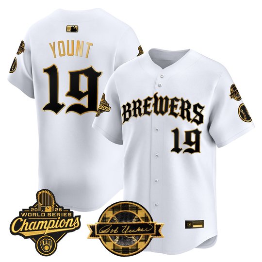 Men's Milwaukee Brewers 2026 World Series Champions Vapor Premier Limited Jersey - Old English Edition - All Stitched