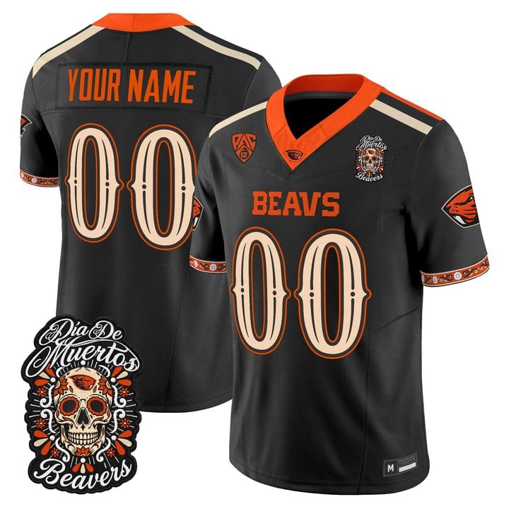 Oregon State Beavers Día de los Muertos Vapor Limited Custom Jersey - All Stitched