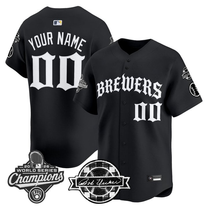 Milwaukee Brewers 2026 World Series Champions Vapor Premier Limited Custom Jersey - Old English Edition - All Stitched