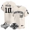 Men's Milwaukee Brewers 2026 World Series Vapor Premier Limited Jersey - Old English Edition - All Stitched