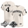 Men's Milwaukee Brewers 2026 World Series Vapor Premier Limited Jersey - Old English Edition - All Stitched