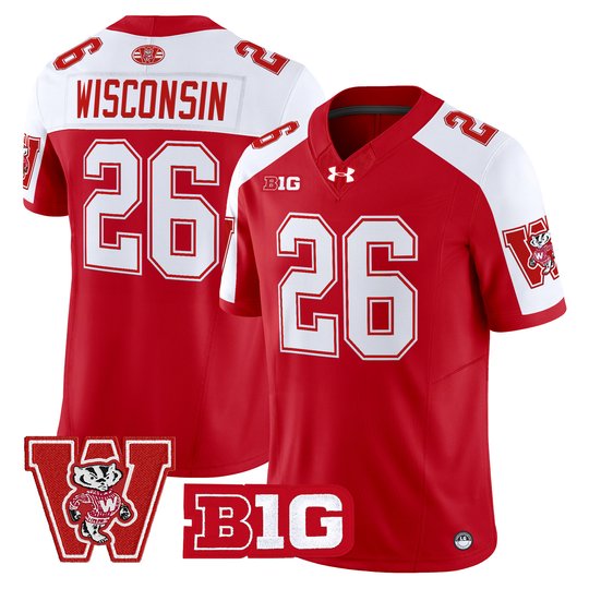 Men's Wisconsin Badgers Throwback Vapor Limited Jersey - All Stitched