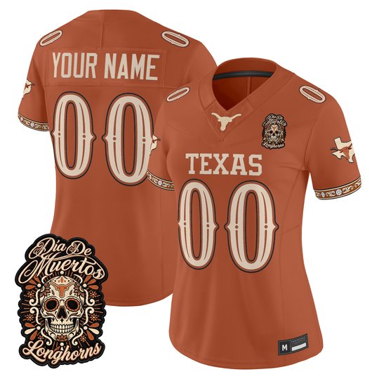 Texas Longhorns Día de los Muertos Vapor Limited Custom Jersey - All Stitched