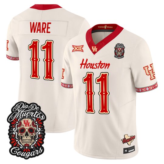 Men's Houston Cougars Día de los Muertos Vapor Limited Jersey - All Stitched