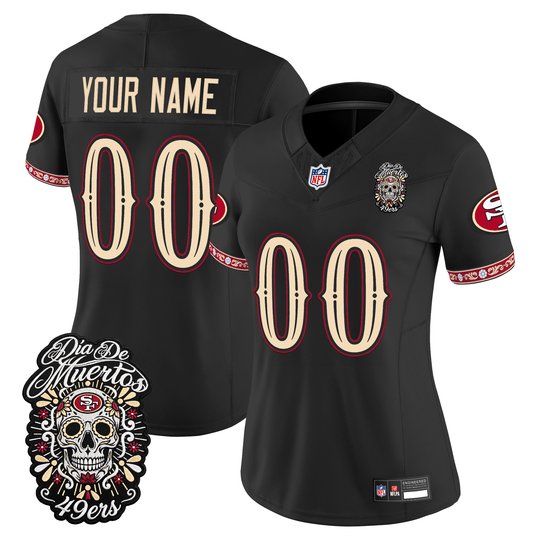 San Francisco 49ers Día de los Muertos Vapor Limited Custom Jersey - All Stitched