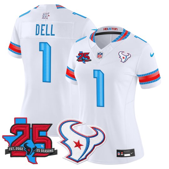 Women's Houston Texans 2026 "Rivalries" Vapor Limited Jersey - 25th Year Anniversary Patch - All Stitched