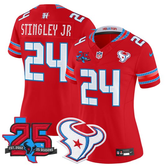 Women's Houston Texans 2026 "Rivalries" Vapor Limited Jersey - 25th Year Anniversary Patch - All Stitched