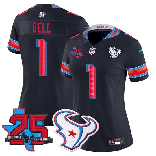 Women's Houston Texans 2026 "Rivalries" Vapor Limited Jersey - 25th Year Anniversary Patch - All Stitched