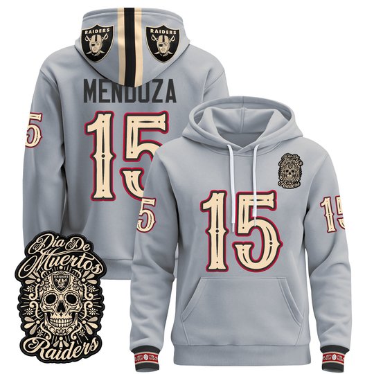 Men's Las Vegas Raiders Día de los Muertos Premium Pullover Hoodie - All Stitched