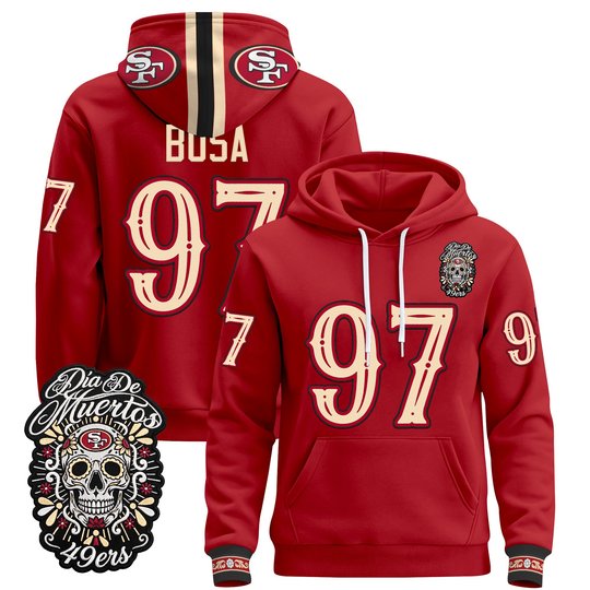 Men's San Francisco 49ers Día de los Muertos Premium Pullover Hoodie - All Stitched