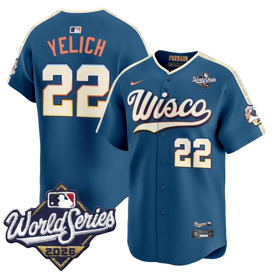 Men's Milwaukee Brewers 2026 World Series Vapor Premier Limited Jersey V2 - All Stitched
