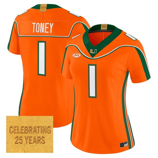 Women's Miami Hurricanes 2001 Throwback Vapor Limited Jersey - All Stitched