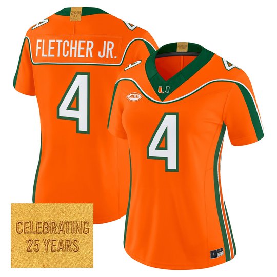 Women's Miami Hurricanes 2001 Throwback Vapor Limited Jersey - All Stitched