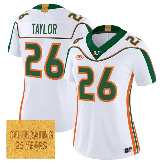Women's Miami Hurricanes 2001 Throwback Vapor Limited Jersey - All Stitched