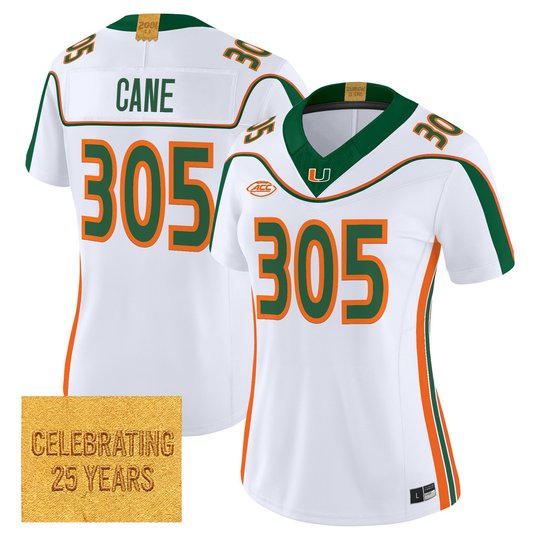 Women's Miami Hurricanes 2001 Throwback Vapor Limited Jersey - All Stitched