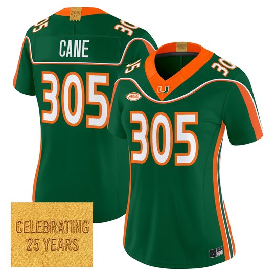 Women's Miami Hurricanes 2001 Throwback Vapor Limited Jersey - All Stitched