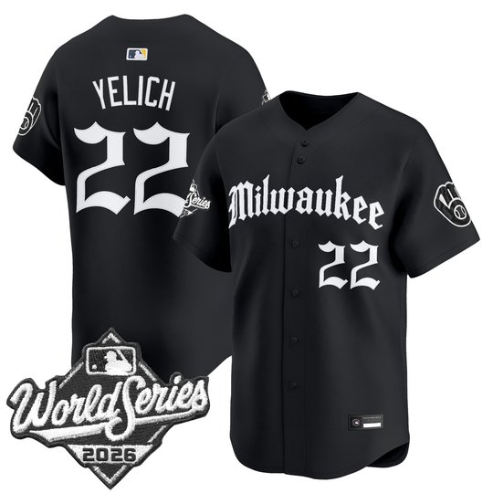 Men's Milwaukee Brewers 2026 World Series Vapor Premier Limited Jersey - Gothic Edition - All Stitched
