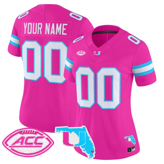 Miami Hurricanes Vice City Vapor Limited Custom Jersey - All Stitched