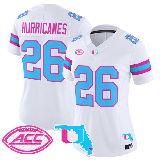 Women's Miami Hurricanes Vice City Vapor Limited Jersey - All Stitched