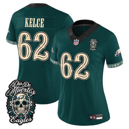 Women's Philadelphia Eagles Día de los Muertos Vapor Limited Jersey - All Stitched