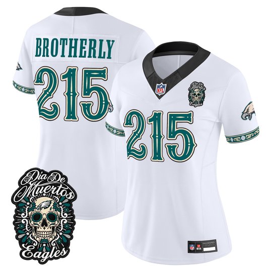 Women's Philadelphia Eagles Día de los Muertos Vapor Limited Jersey - All Stitched