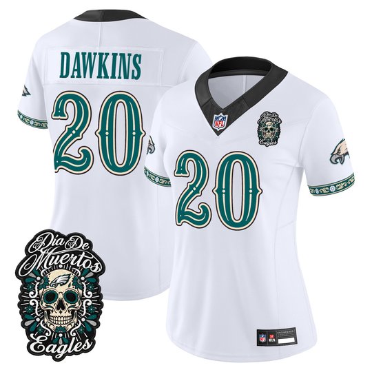 Women's Philadelphia Eagles Día de los Muertos Vapor Limited Jersey - All Stitched