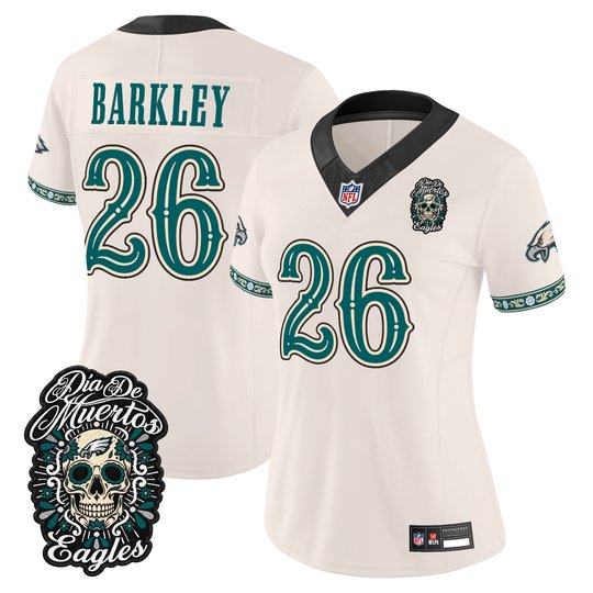 Women's Philadelphia Eagles Día de los Muertos Vapor Limited Jersey - All Stitched